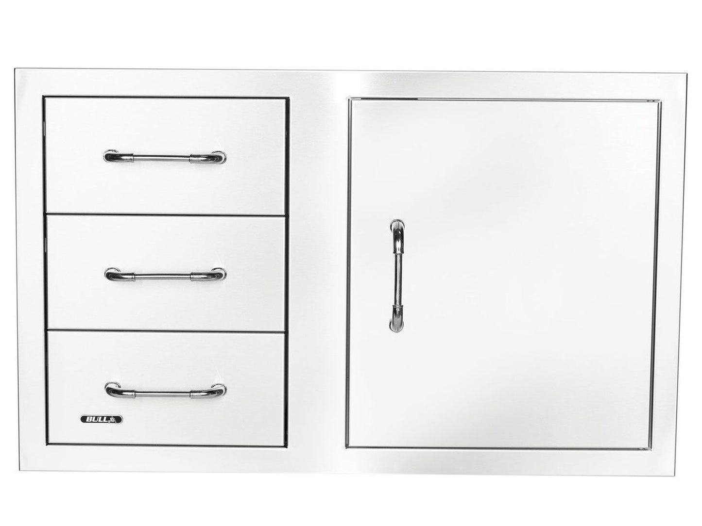 Bull 38-Inch Stainless Steel 3 Drawer Door Combo with Reveal