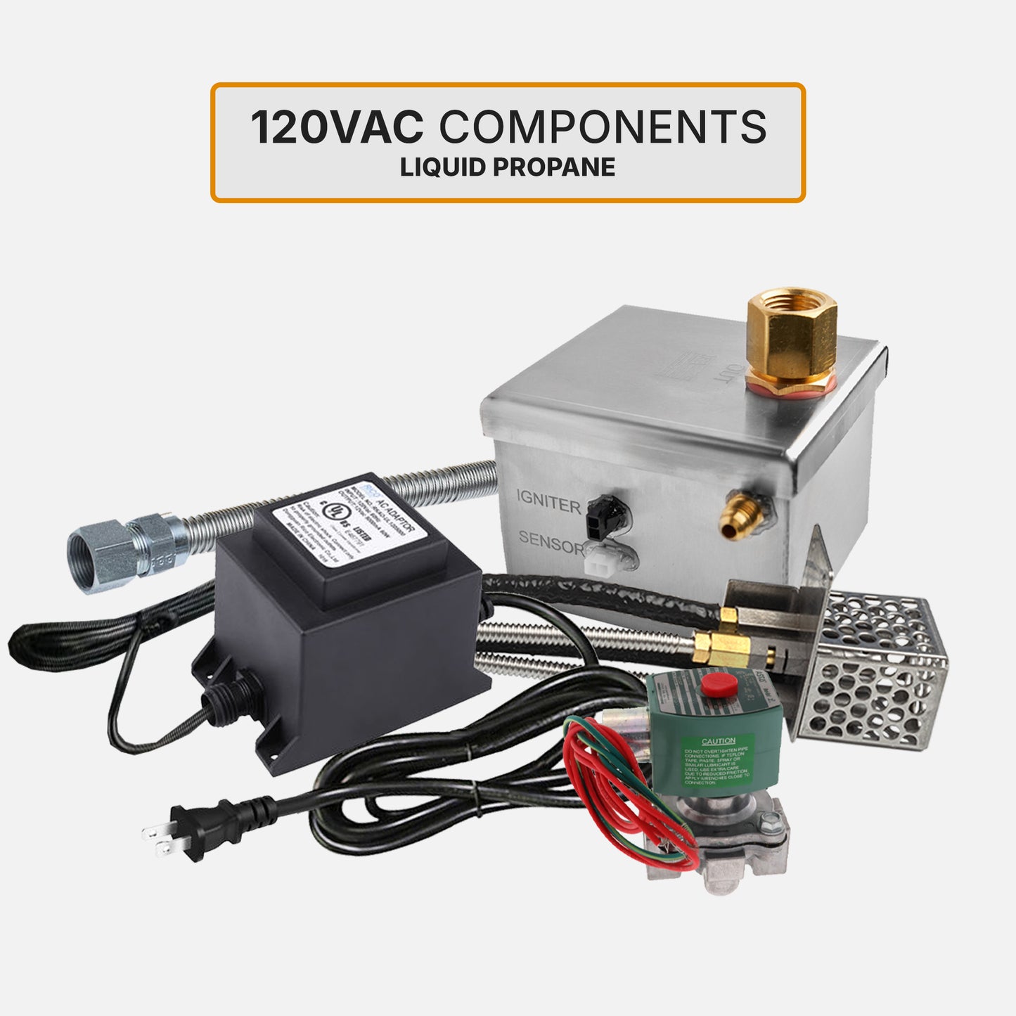 Round Stainless Steel Fire Pit Drop-In Burner Pan Kit (Bowl Sold Separately) – NG or LP, AWEIS, Battery & Manual Ignition, 18–48 in