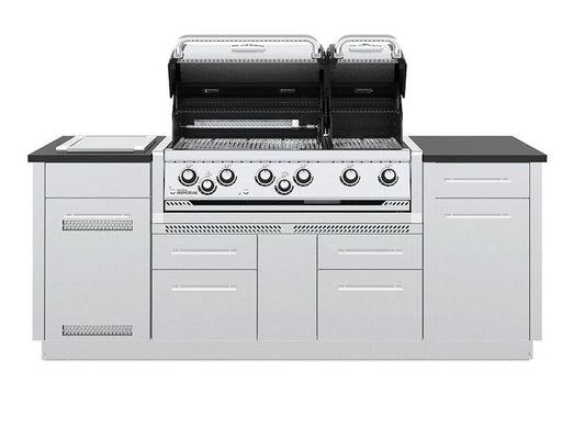 Broil King Imperial S 690i 6-Burner Gas Grill Island With Rotisserie & Side Burner