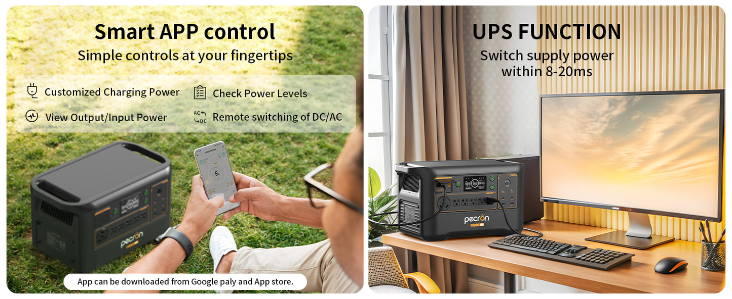 Pecron F3000LFP Solar Generator | 3,072 Wh LiFePO₄ 3600 W Portable Power Station