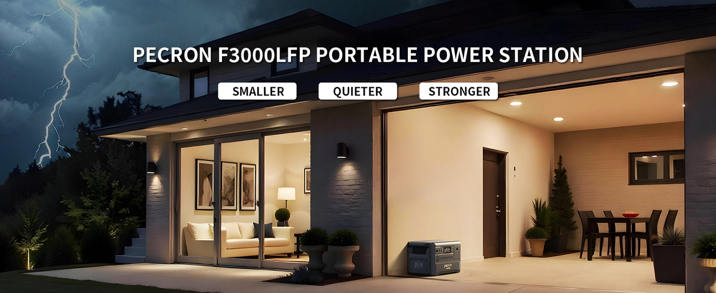 Pecron F3000LFP Solar Generator | 3,072 Wh LiFePO₄ 3600 W Portable Power Station
