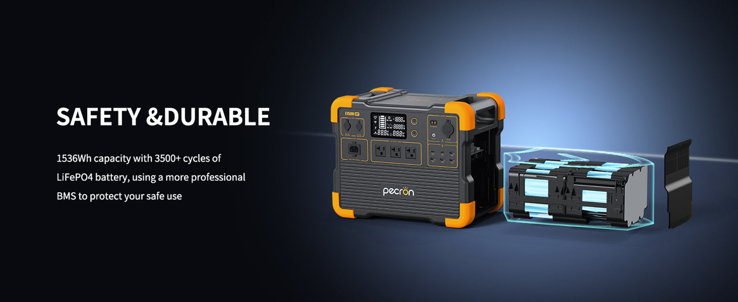 Pecron E1500LFP Solar Generator – Portable Power Station