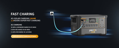 Pecron F3000LFP Solar Generator | 3,072 Wh LiFePO₄ 3600 W Portable Power Station