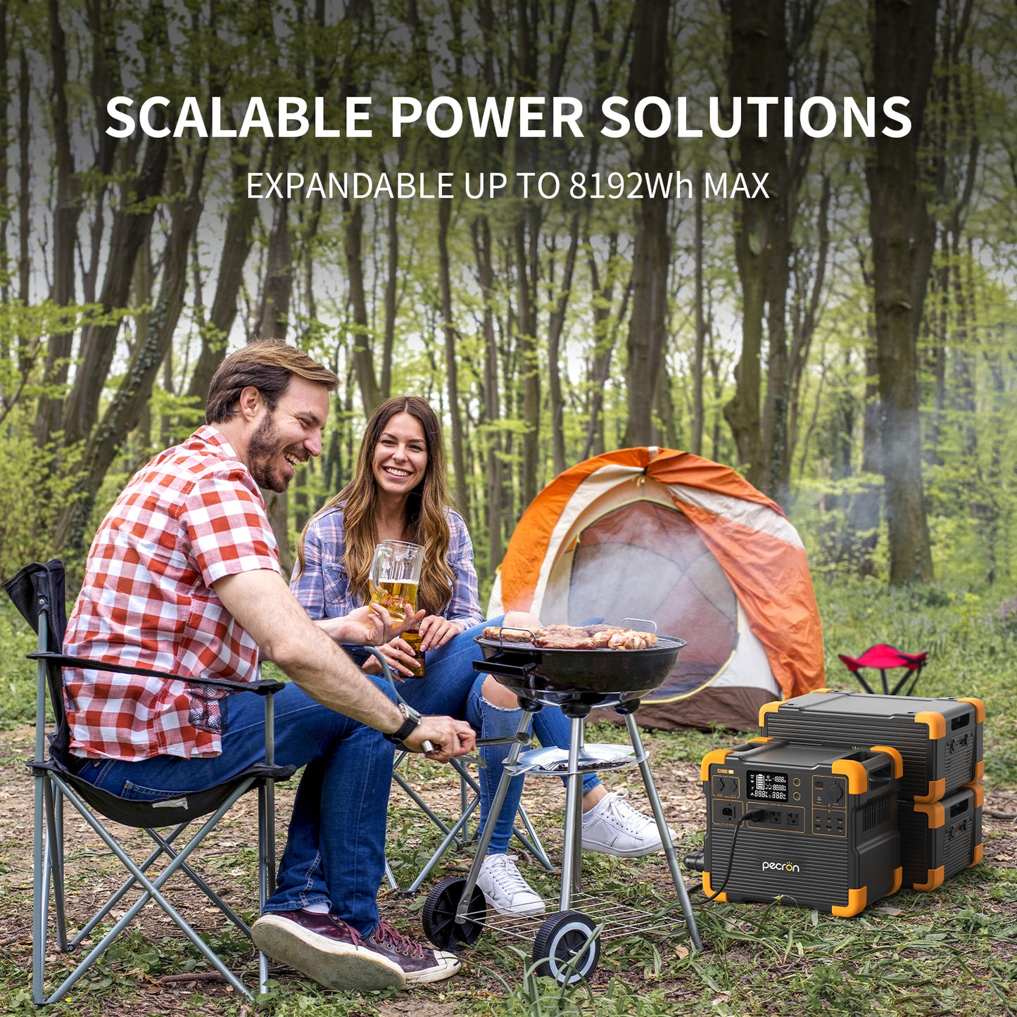 Pecron E2400LFP Solar Generator | 2,048 Wh LiFePO₄ 2400W Portable Power Station