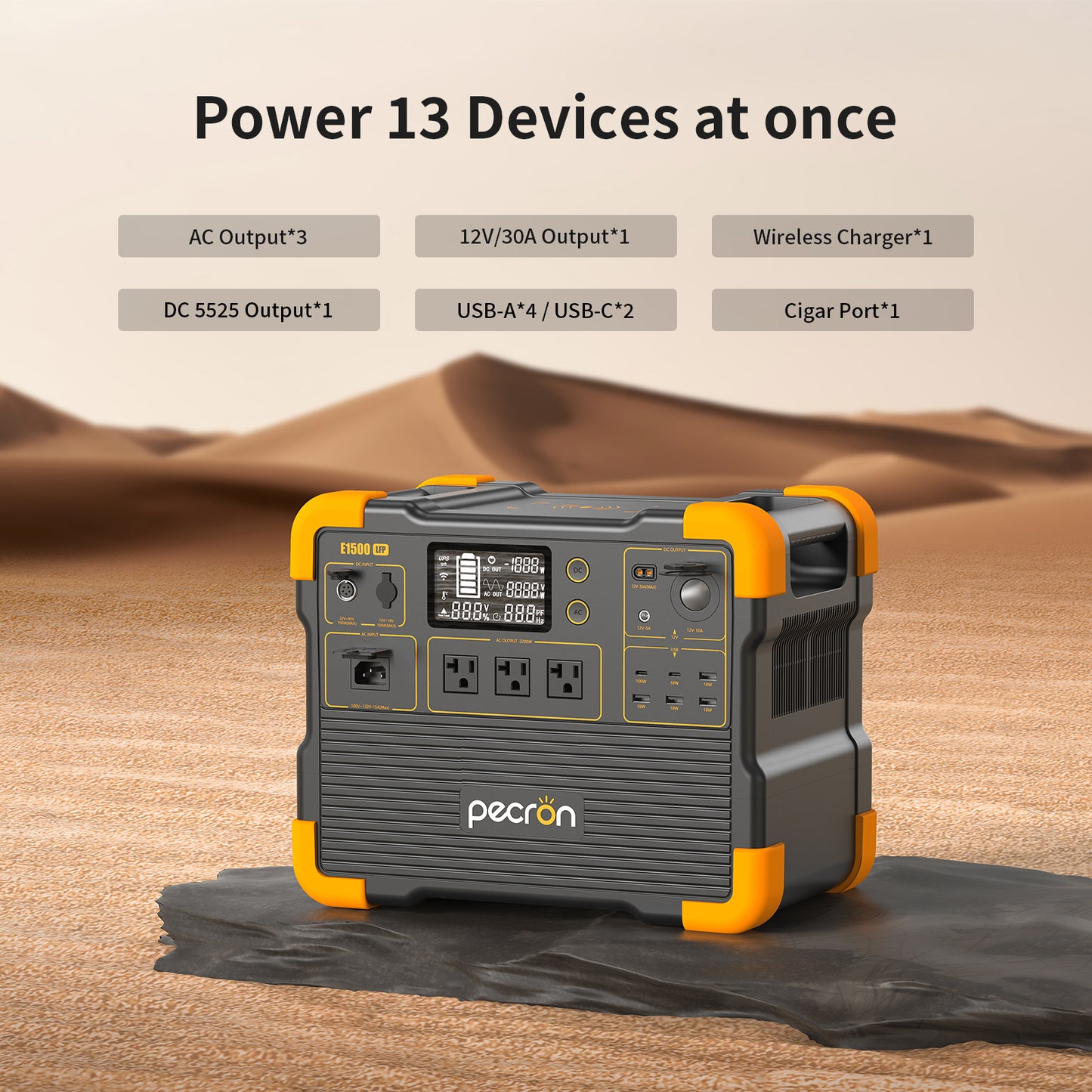 Pecron E1500LFP Solar Generator – Portable Power Station