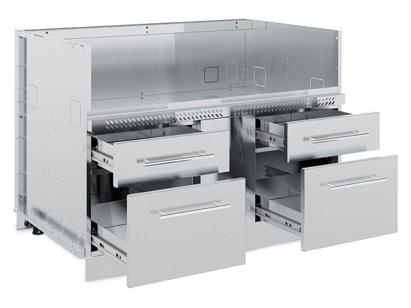 Broil King 70 x 118-Inch Outdoor Kitchen Island with Imperial QS 690i 6-Burner Gas Grill, Rotisserie, Side Burner, Refrigerator & iQue™ Technology Control