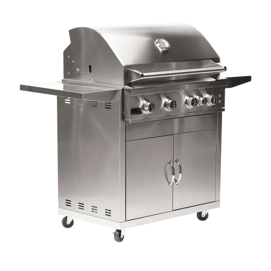 Broilmaster B-Series Deluxe 32-Inch Freestanding Stainless Steel Gas Grill with Rear Infrared Burner