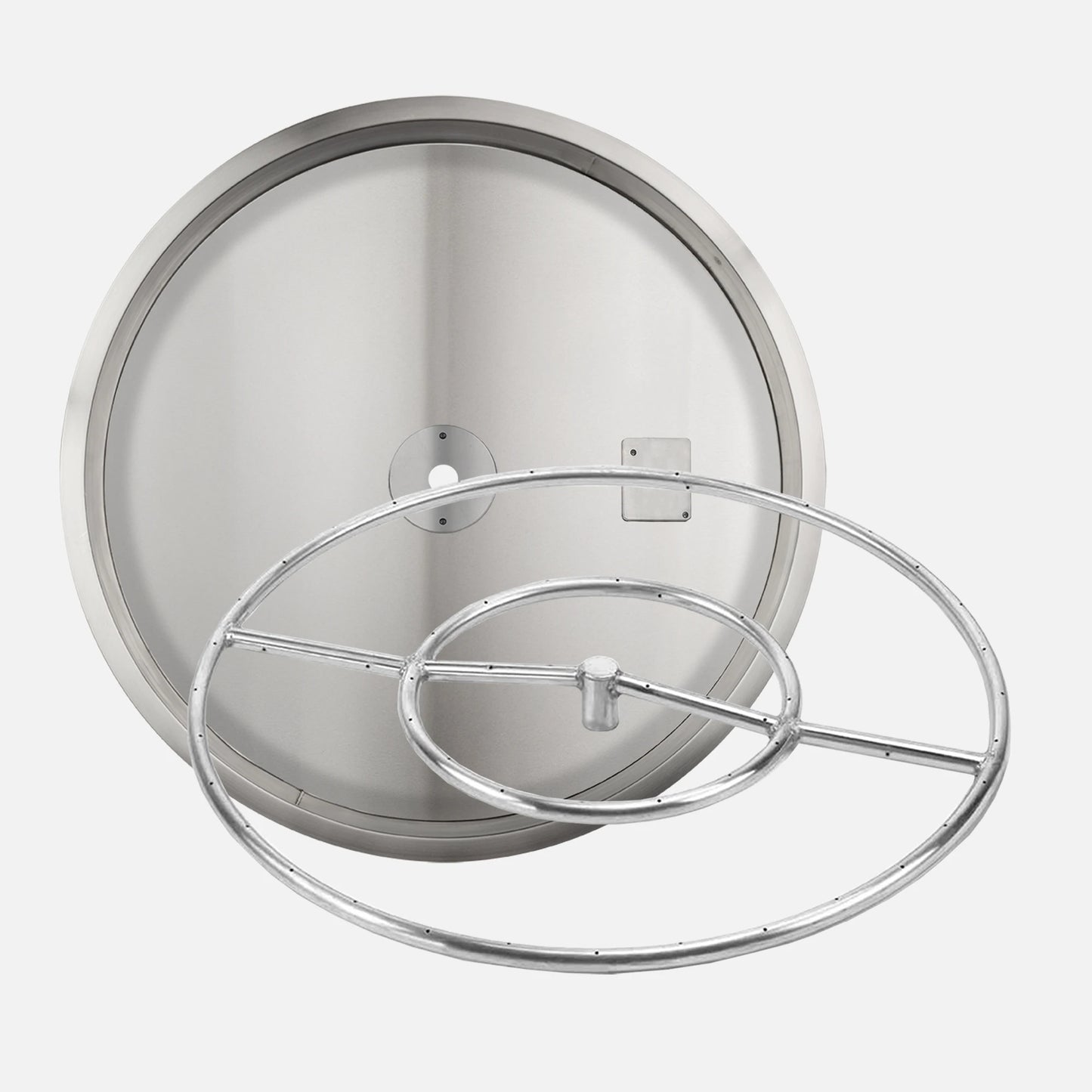 Round Stainless Steel Fire Pit Drop-In Burner Pan Kit (Bowl Sold Separately) – NG or LP, AWEIS, Battery & Manual Ignition, 18–48 in
