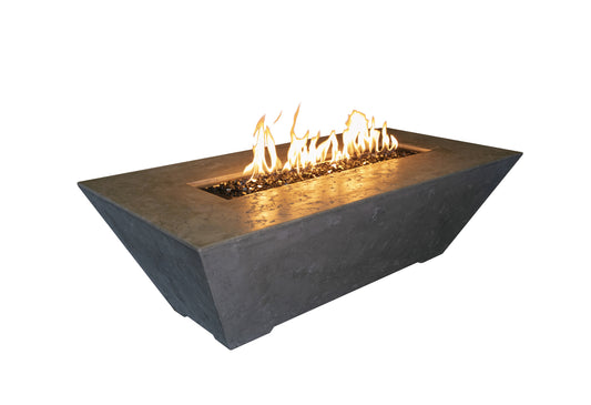Rectangle Handcrafted Natural GFRC Fire Pit – Oblique