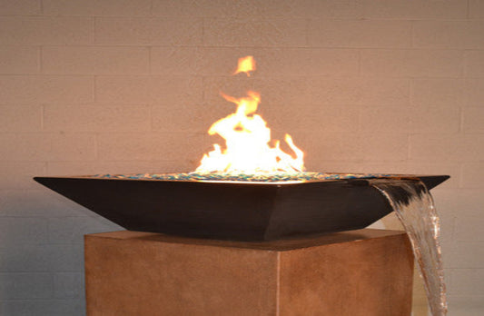 Fire by Design® Geo Square GFRC Fire & Water Bowl Kit