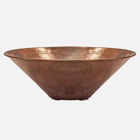 Round Hammered Copper Fire & Water Bowl – Raw Copper + Clear Coat
