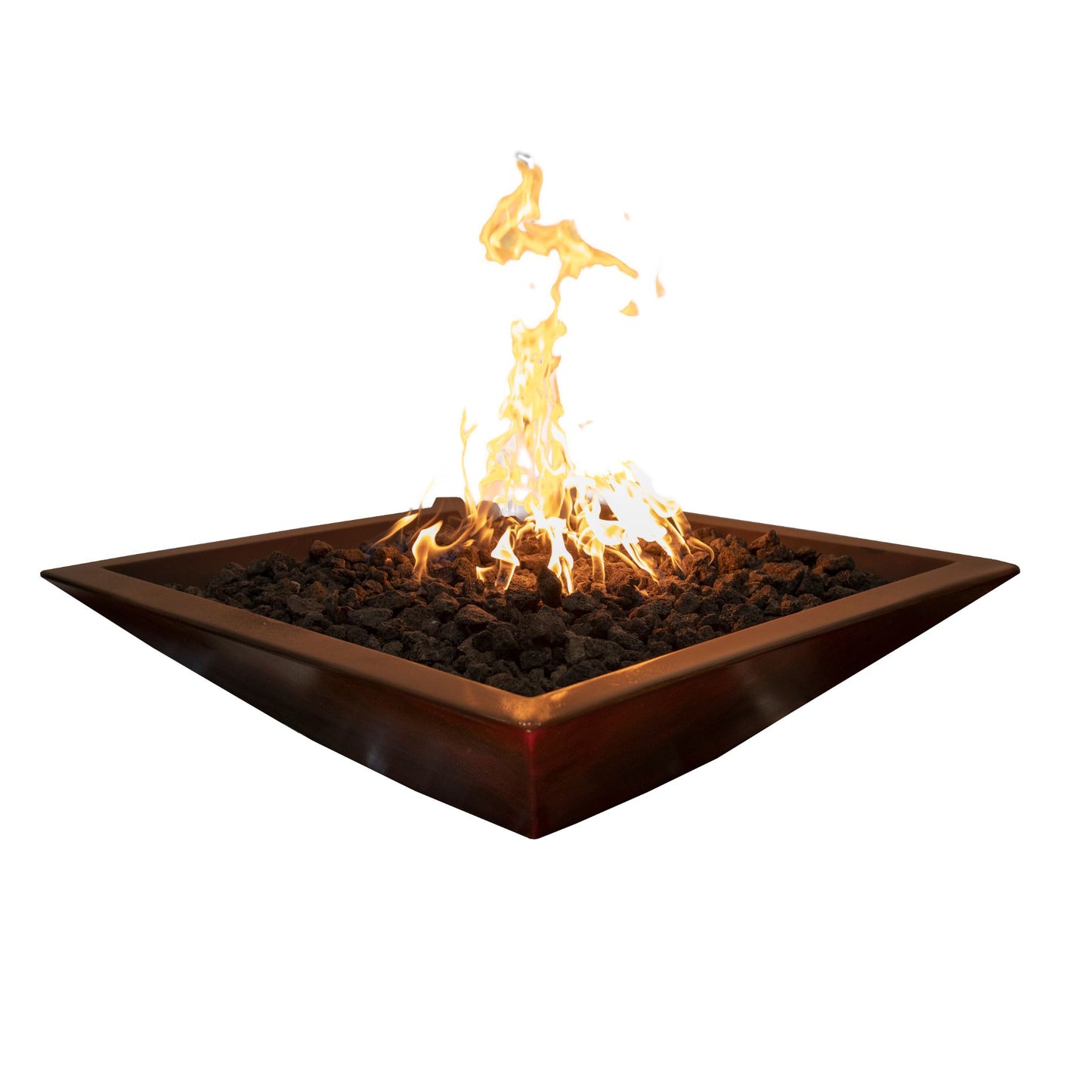 Square Handcrafted Natural GFRC Fire Pit – Oblique