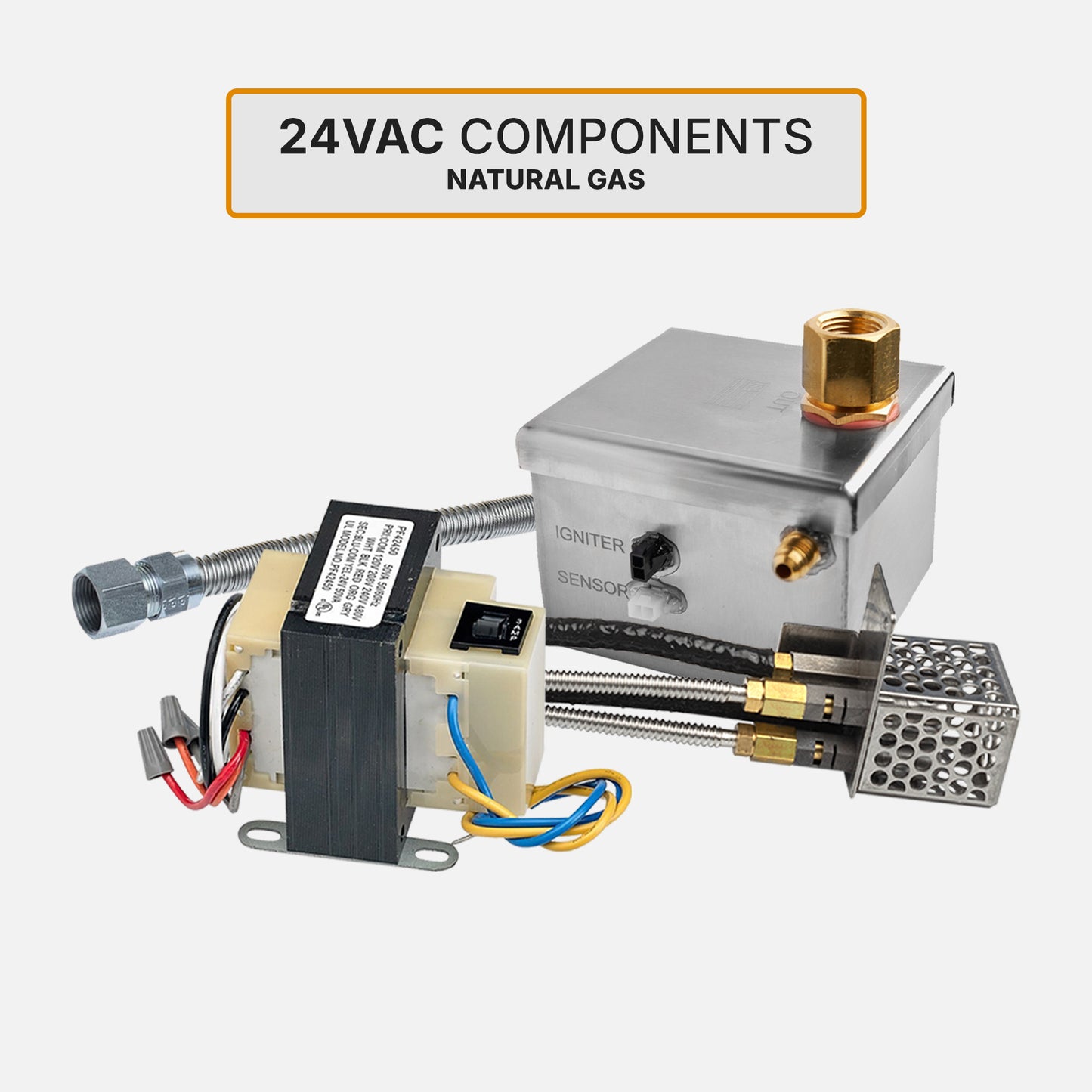 Round Stainless Steel Drop-In Burner Pan Kit with Brass Round Burner