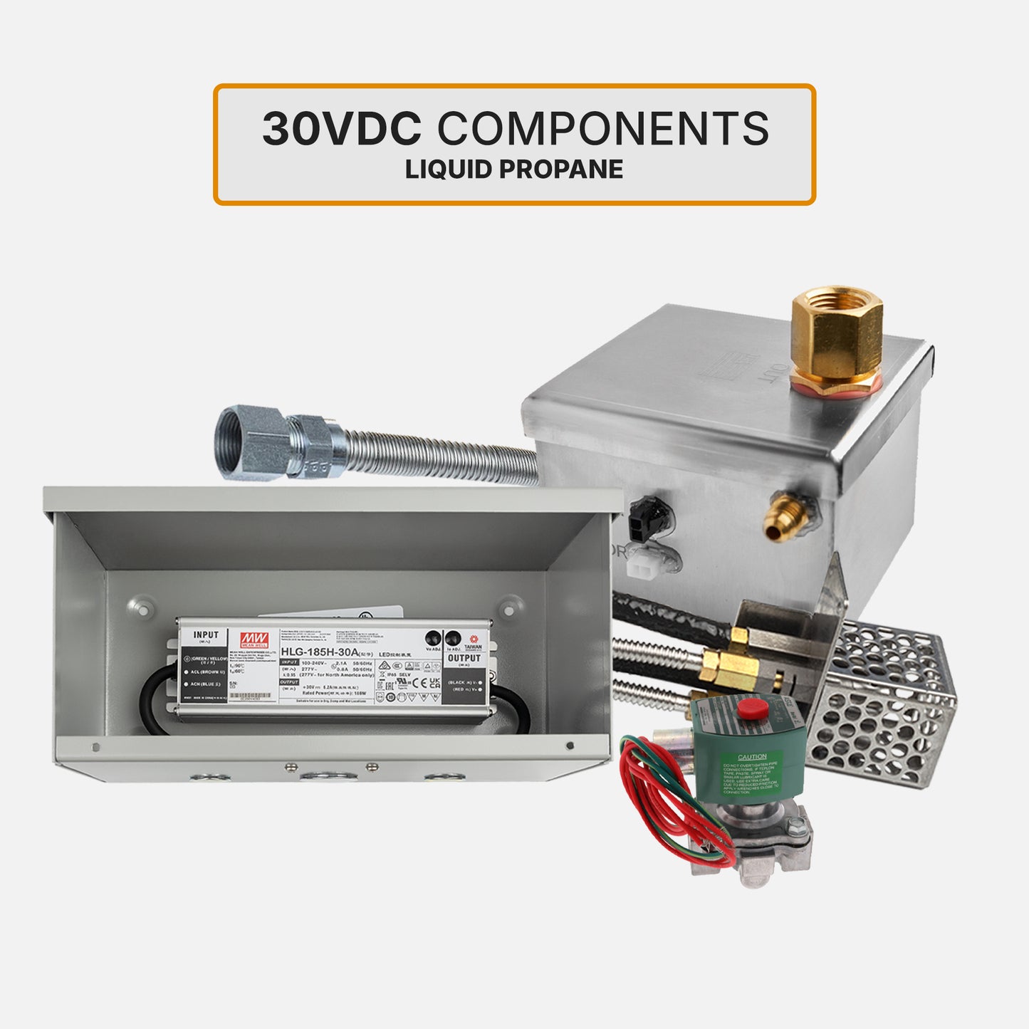 Round Stainless Steel Drop-In Burner Pan Kit with Brass Round Burner