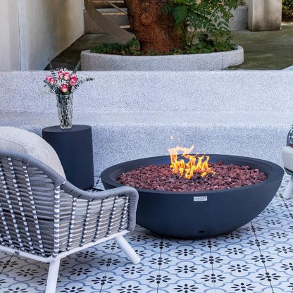 Elementi Plus Rose Bowl 48" Round Concrete Fire Bowl OFG420