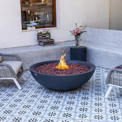 Elementi Plus Rose Bowl 48" Round Concrete Fire Bowl OFG420