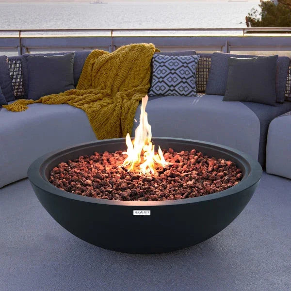 Elementi Plus Rose Bowl 48" Round Concrete Fire Bowl OFG420