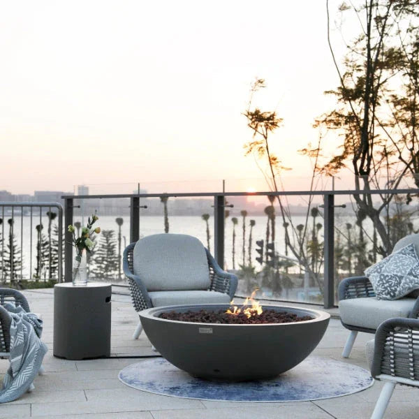 Elementi Plus Rose Bowl 48" Round Concrete Fire Bowl OFG420