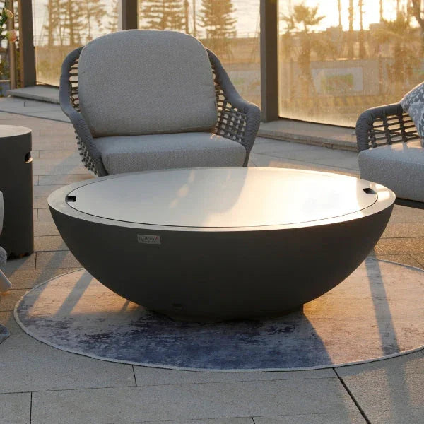Elementi Plus Rose Bowl 48" Round Concrete Fire Bowl OFG420
