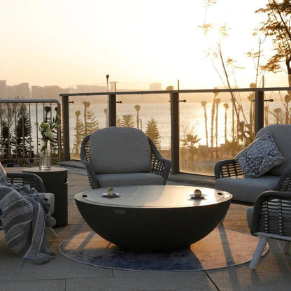 Elementi Plus Rose Bowl 48" Round Concrete Fire Bowl OFG420