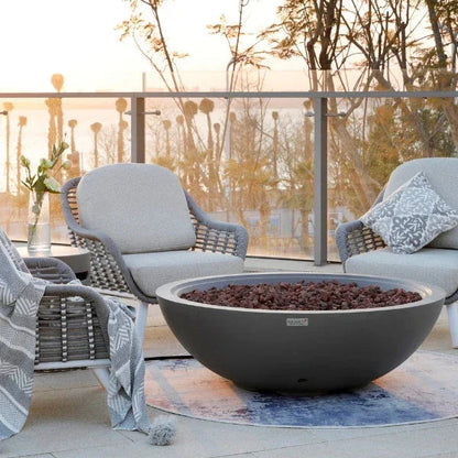 Elementi Plus Rose Bowl 48" Round Concrete Fire Bowl OFG420