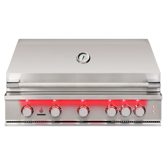 TrueFlame 40-Inch 5-Burner Built-In Grill with Rear Infrared Burner and Grill Lights