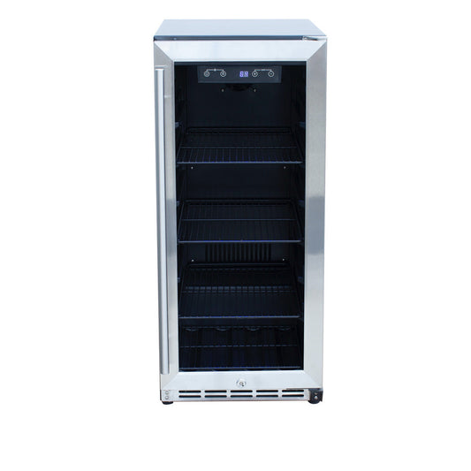 TrueFlame 15-Inch 3.2 Cu. Ft. Outdoor Fridge with Glass Door
