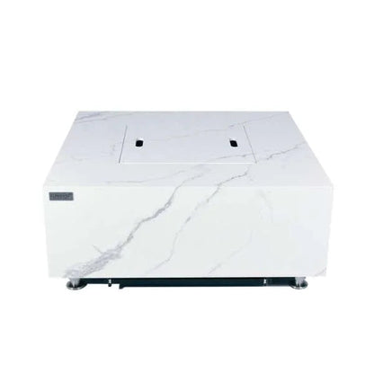 Elementi Plus Bianco White Marble Porcelain Fire Table OFP103BW