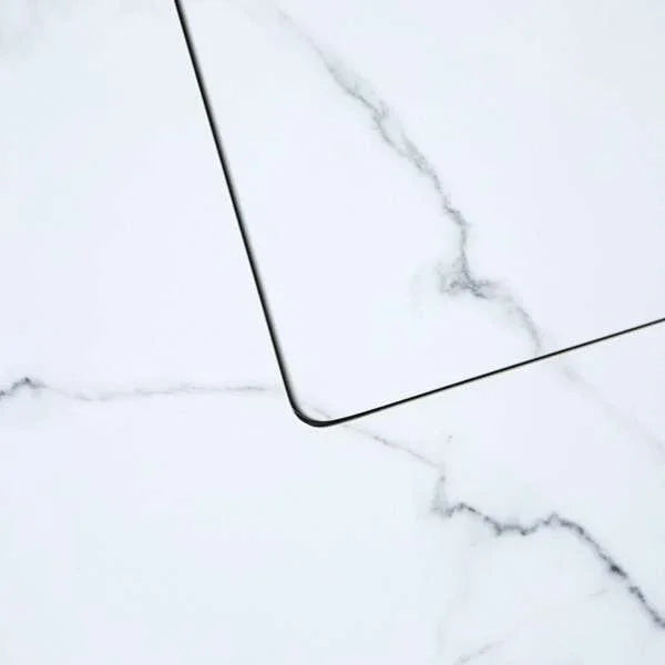 Elementi Plus Bianco White Marble Porcelain Fire Table OFP103BW