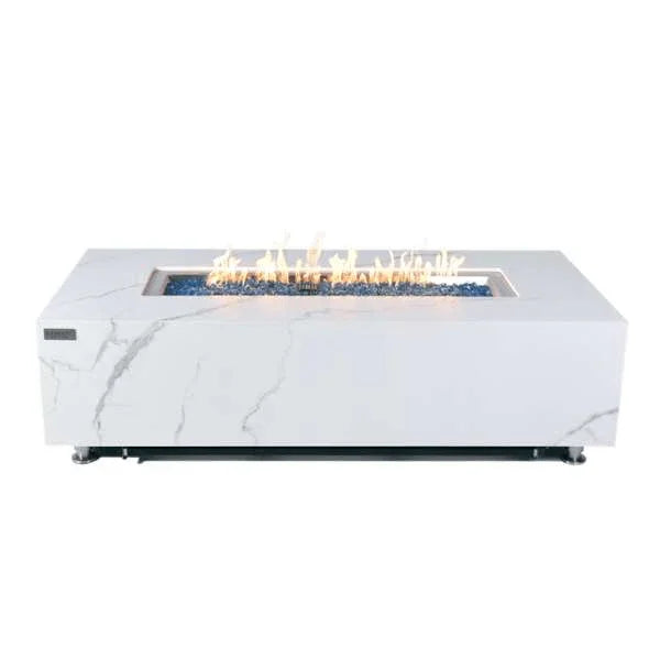 Elementi Plus Carrara Marble Pocelain Fire Table OFP121BW
