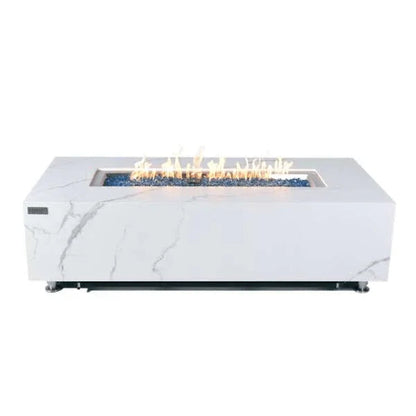 Elementi Plus Carrara Marble Pocelain Fire Table OFP121BW
