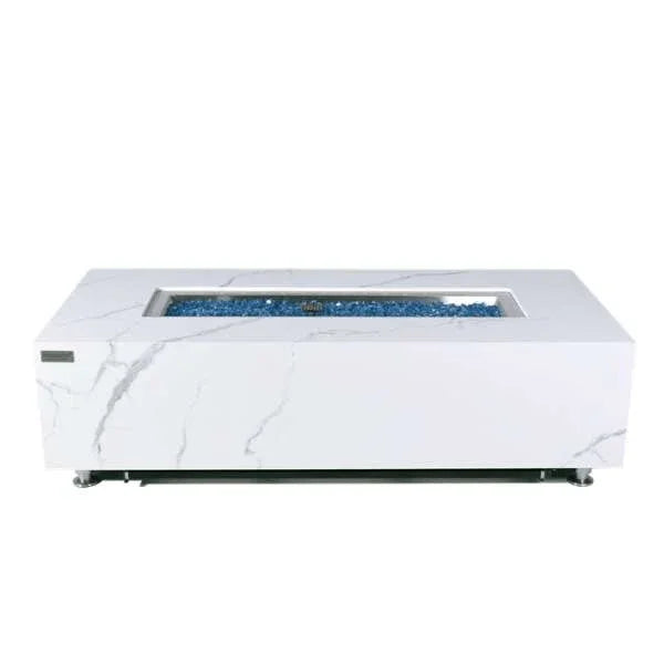 Elementi Plus Carrara Marble Pocelain Fire Table OFP121BW
