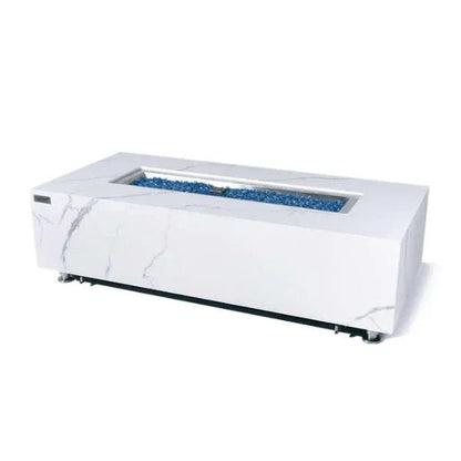 Elementi Plus Carrara Marble Pocelain Fire Table OFP121BW
