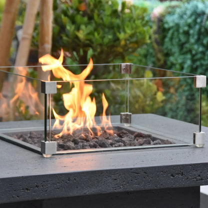 Elementi Montreal Square Concrete Liquid Propane Fire Pit OFG221