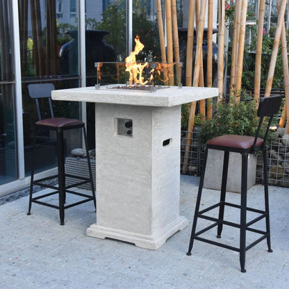 Elementi Montreal Square Concrete Liquid Propane Fire Pit OFG221
