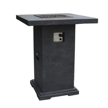 Elementi Montreal Square Concrete Liquid Propane Fire Pit OFG221