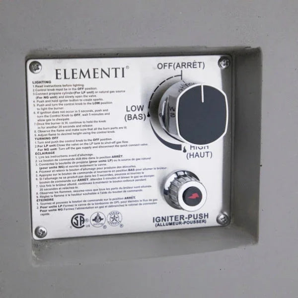 Elementi Pacaya Fire Table With Propane Tank Drawer OFG311