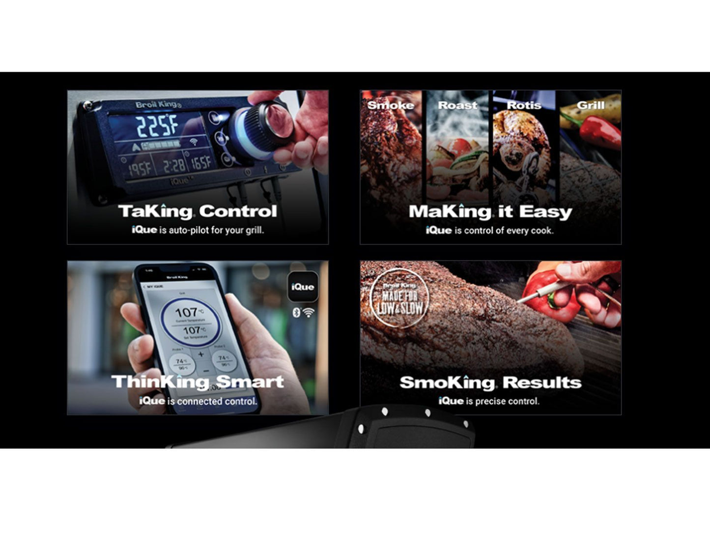 Broil King 111 x 70-Inch Outdoor Kitchen Island with Imperial S 590i 5-Burner Gas Grill, Rotisserie, Side Burner & Refrigerator