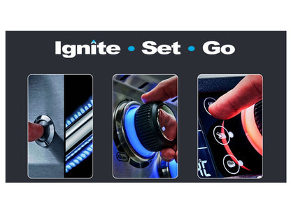 Broil King 10 1/2-Foot Outdoor Kitchen Island with Imperial QS 590i 5-Burner Gas Grill, Rotisserie, Side Burner, Sink, Refrigerator & iQue™ Technology Control