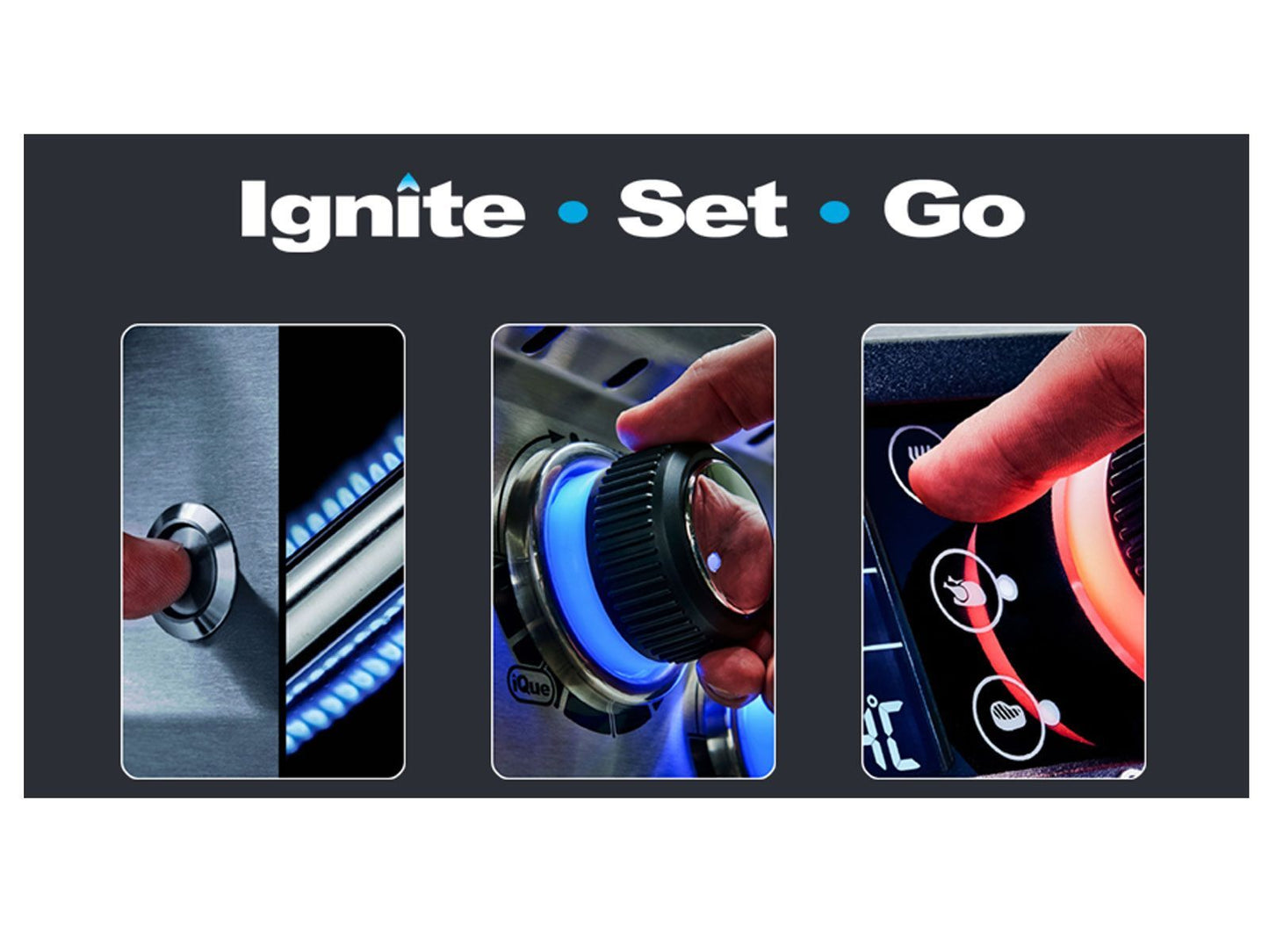 Broil King 111 x 70-Inch Outdoor Kitchen Island with Imperial QS 590i 5-Burner Gas Grill, Rotisserie, Side Burner, Refrigerator & iQue™ Technology Control