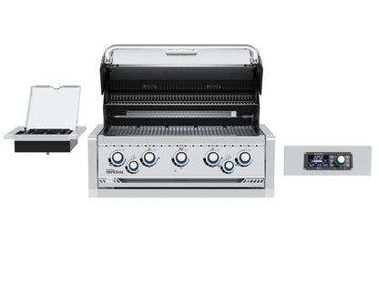 Broil King 111 x 70-Inch Outdoor Kitchen Island with Imperial QS 590i 5-Burner Gas Grill, Rotisserie, Side Burner, Refrigerator & iQue™ Technology Control