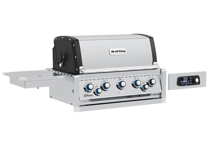 Broil King 8-Foot Outdoor Kitchen Island with Imperial QS 590i 5-Burner Gas Grill, Rotisserie, Side Burner, Sink & iQue™ Technology Control