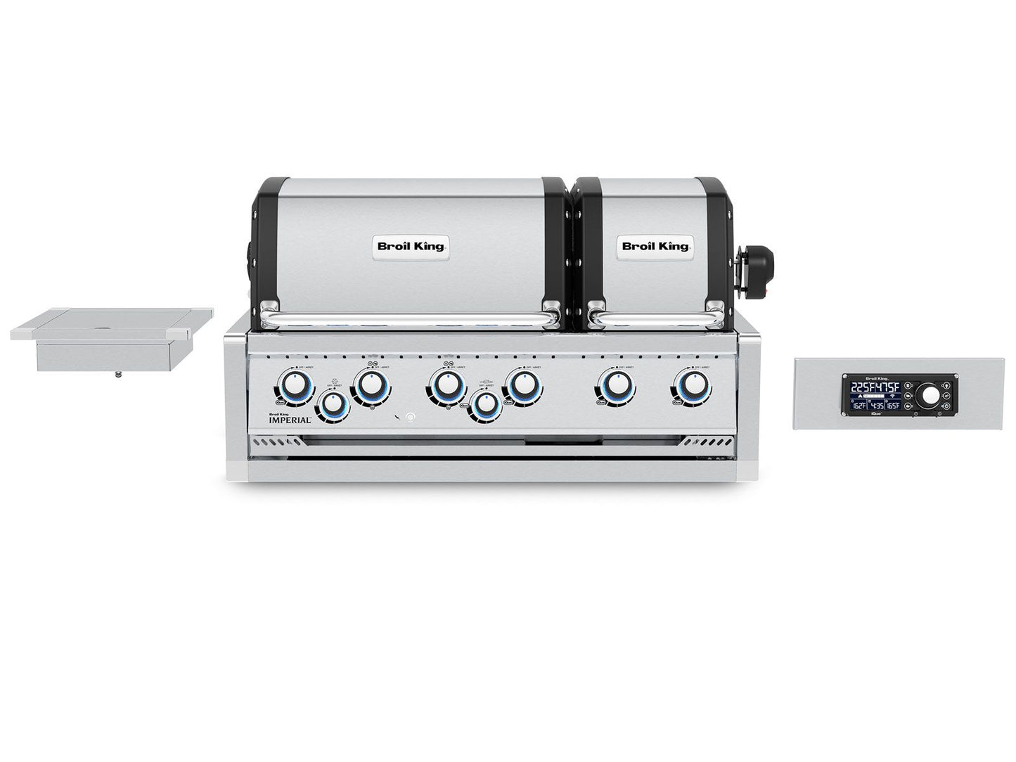 Broil King 8 1/2-Foot Outdoor Kitchen Island with Imperial QS 690i 6-Burner Gas Grill, Rotisserie, Side Burner, Sink & iQue™ Technology Control (Left Orientation)