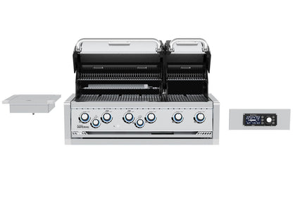 Broil King 70 x 118-Inch Outdoor Kitchen Island with Imperial QS 690i 6-Burner Gas Grill, Rotisserie, Side Burner, Refrigerator & iQue™ Technology Control