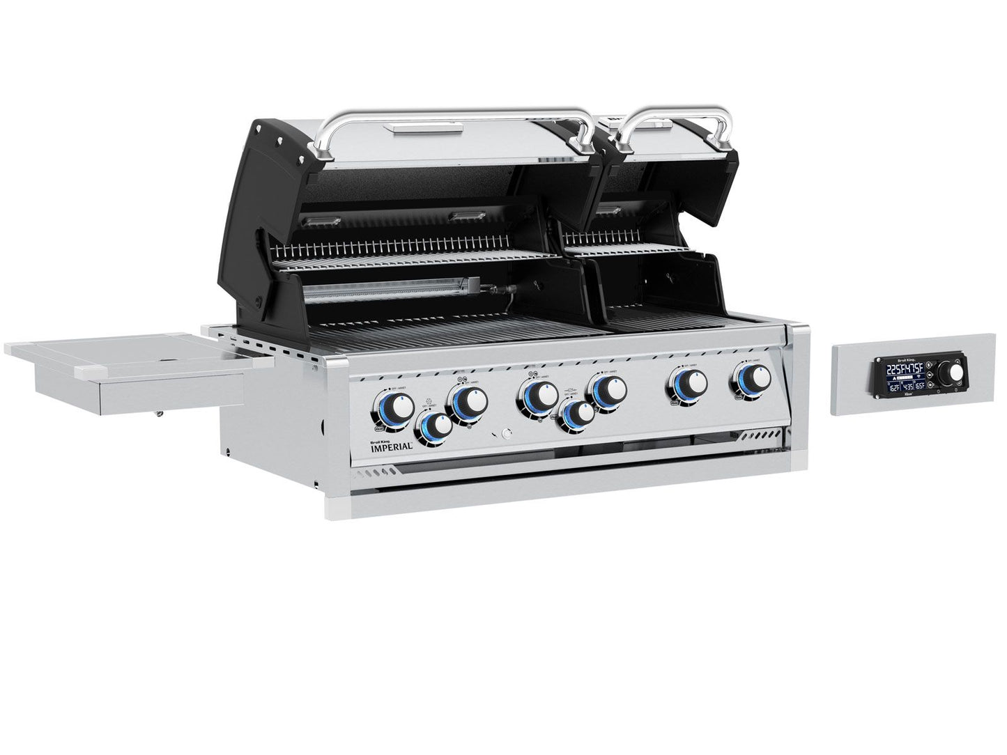 Broil King 10 1/2-Foot Outdoor Kitchen Island with Imperial QS 590i 5-Burner Gas Grill, Rotisserie, Side Burner, Sink, Refrigerator & iQue™ Technology Control