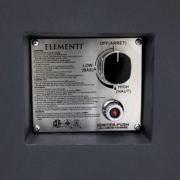 Elementi Rocky Fire Table With Propane Tank Drawer OFG310