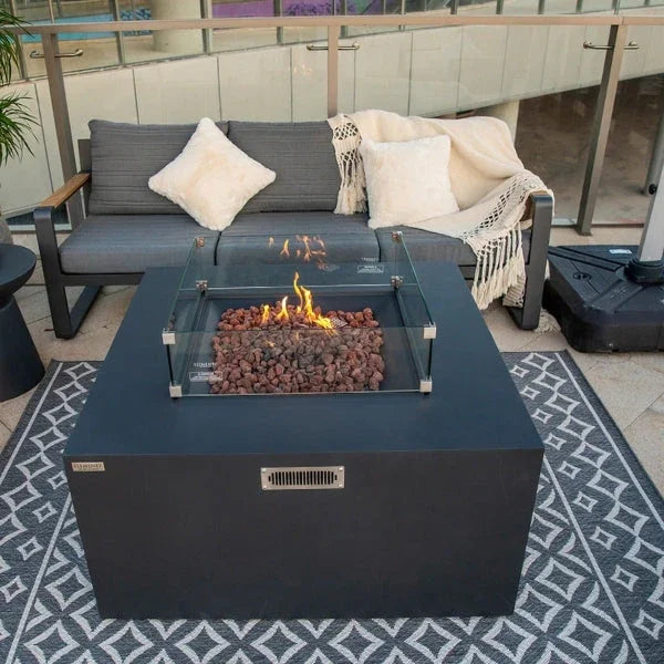 Elementi Rocky Fire Table With Propane Tank Drawer OFG310