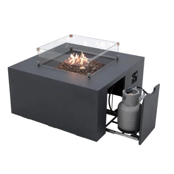 Elementi Rocky Fire Table With Propane Tank Drawer OFG310