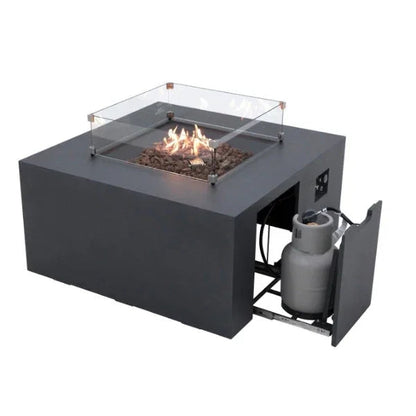 Elementi Rocky Fire Table With Propane Tank Drawer OFG310