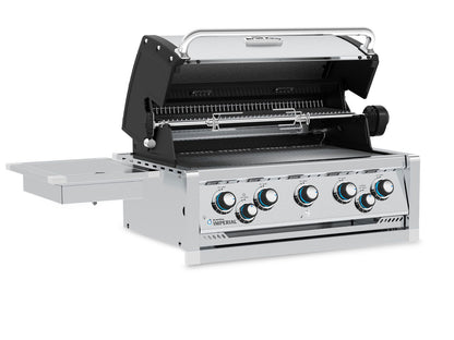 Broil King 111 x 70-Inch Outdoor Kitchen Island with Imperial S 590i 5-Burner Gas Grill, Rotisserie, Side Burner & Refrigerator